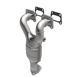 MagnaFlow 452023 carb manifold converter, rear three-quarter view of the turntable spin