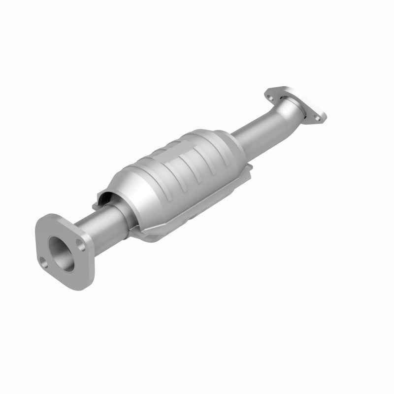 MagnaFlow 49566 oem grade direct-fit catalytic converter, rear view of the turntable spin